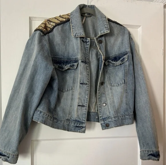 Free People Glam Denim Jacket